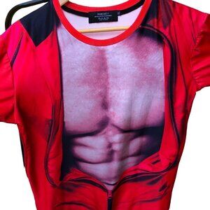 Graphic T-Shirt Mens XL Male Torso Six Pack Abs Halloween RXBC2011